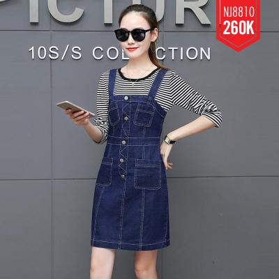 ĐẦM JEAN YẾM FORM A PHỐI VIỀN CHỈ NỔI (KHÔNG KÈM ÁO THUN) - NY810